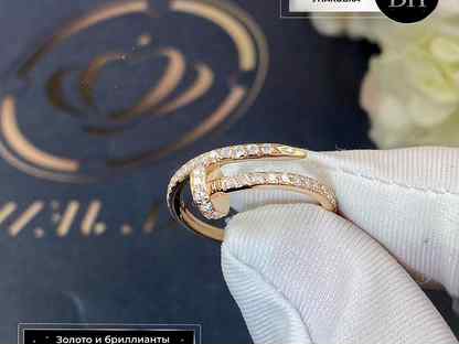 Кольцо Cartier Juste un Clou маленькая модель розовое золото 585 проба 53 шт. бриллиант 0.4831 карат