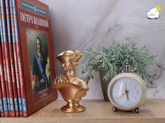Статуэтка бюст Петр Первый, 14 см, бронза светлая